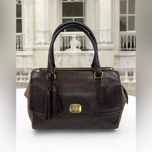 Coach PINNACLE HARPER TRIPLE ZIP SATCHEL IN POLISHED LEATHER TASSEL E1371-25316